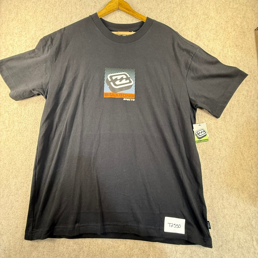 NWT Billabong Spec 73 Graphic T-Shirt Mens Medium Black Short Sleeve Crew Neck